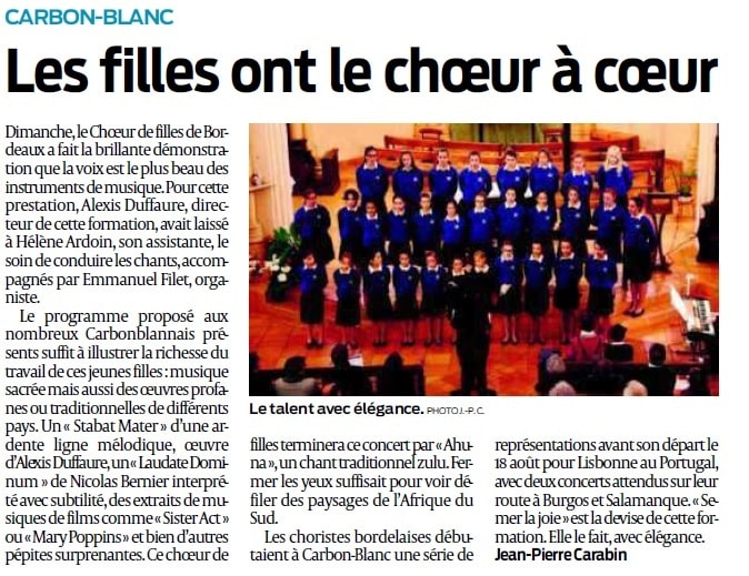 Les filles ont le chœur à cœur